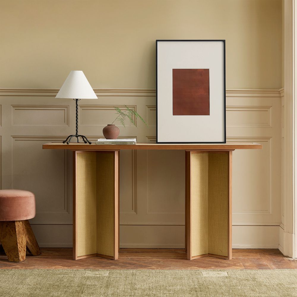 Pierce & Ward Linen Console Table (60") by West Elm