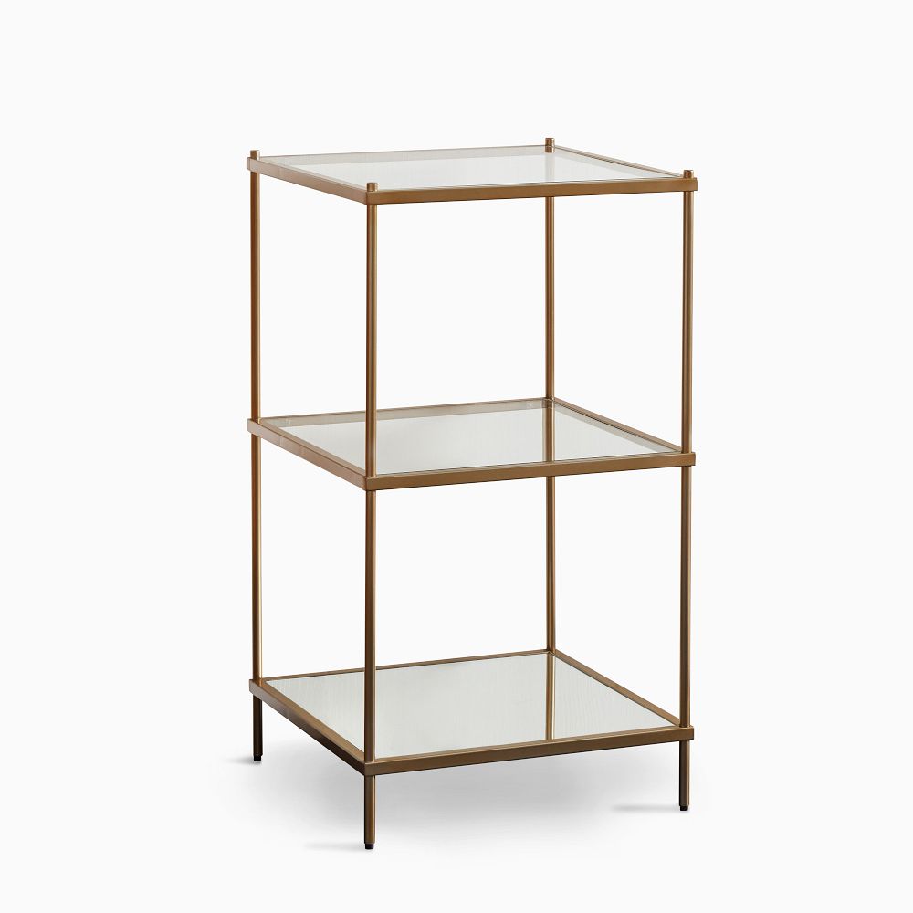 Terrace Bath Shelves - Glass/Antique Brass