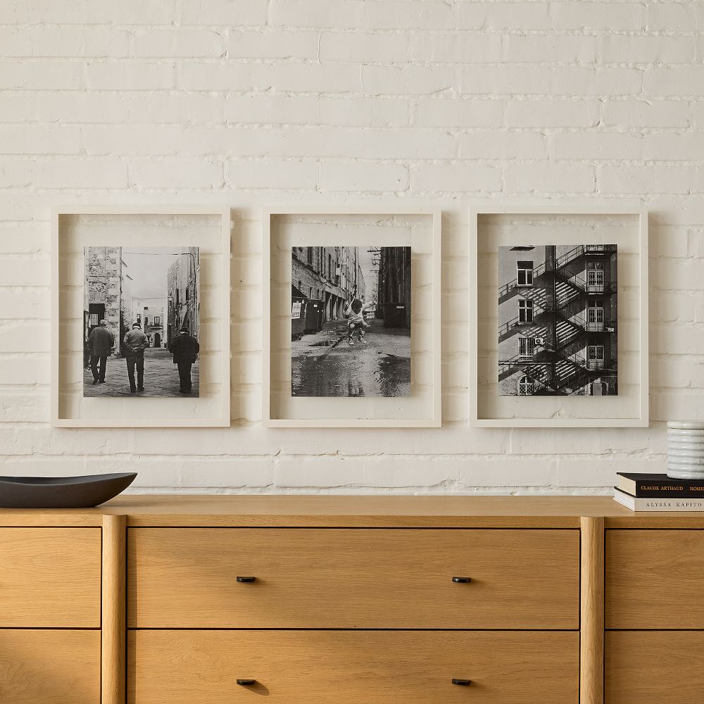 Floating Wood Gallery Frames - 16x20, White, Set of 3