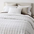 Open Box: European Flax Linen Tack Stitch Quilt, King/Cal. King - White