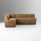 Anniina Channeled L- Shaped Leather Dining Banquette (92"&ndash;110")