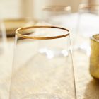 Horizon Lead-Free Crystal Gold-Rimmed Stemless Wine Glass Sets