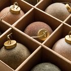 Medium Flocked Ball Ornaments (Set of 9) - Cool Tones