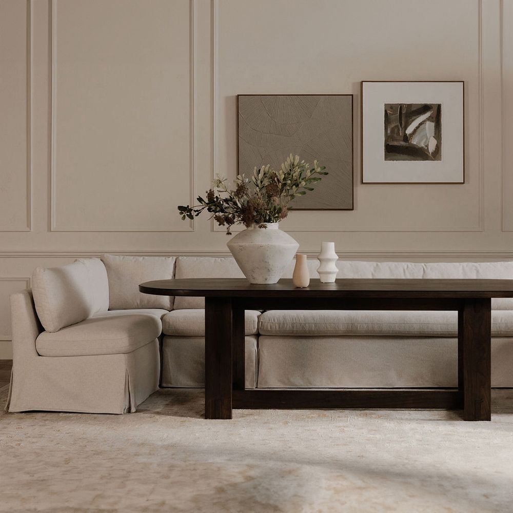 Vianna Slipcover Dining Banquette L-Shape (96"-140") by West Elm