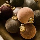 Medium Flocked Ball Ornaments (Set of 9) - Cool Tones