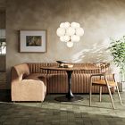 Anniina Channeled L- Shaped Leather Dining Banquette (92"&ndash;110")