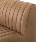 Anniina Channeled Leather Dining Bench (49"&ndash;82")