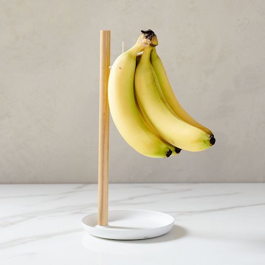 Yamazaki Banana Holder, White Steel & Wood | West Elm