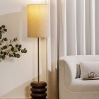 Ariel Stacked Solid Oak Floor Lamp (63")