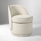 Open Box: Chase Petite Swivel Chair - Luxe Chenille Alabaster