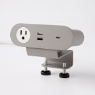 Open Box: Nik Power Receptacle, 10', 1AC 1USBA 1USBC, Clamp Mount - Stone, Ivory Cord