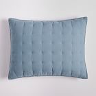 Open Box: European Flax Linen Tack Stitch Sham, King - Ocean
