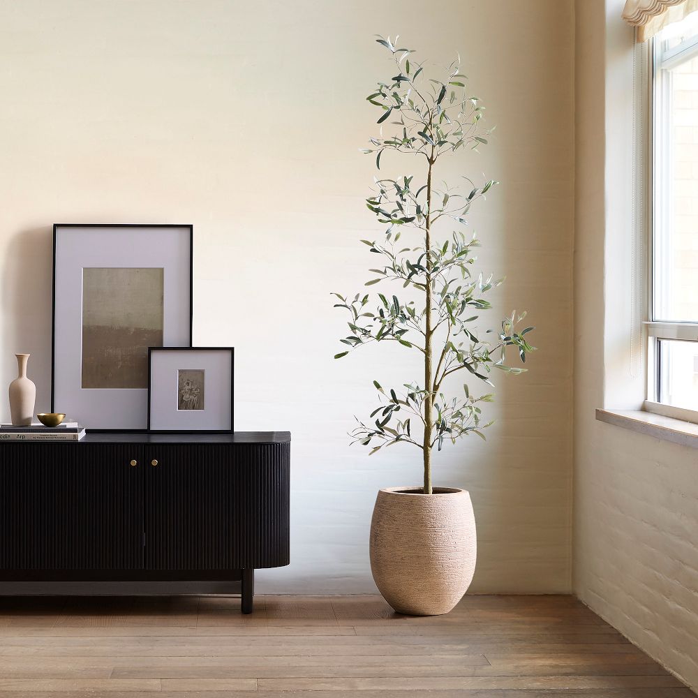 Faux Potted Sparse Olive Tree
