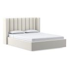 Open Box: Shelter Vertical Tufting, Low Profile Bed, King, YDLW, Alabaster, No-Show Leg