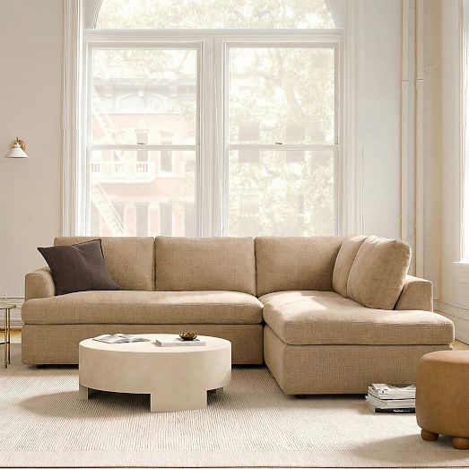 Haven High Profile 2-Piece Bumper Chaise Sectional (111") by West Elm