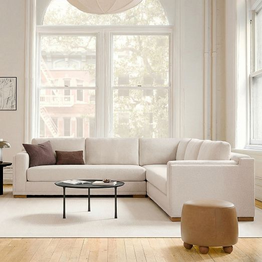 Nassau High Back 3-Piece L-Shaped Sectional (122") by West Elm