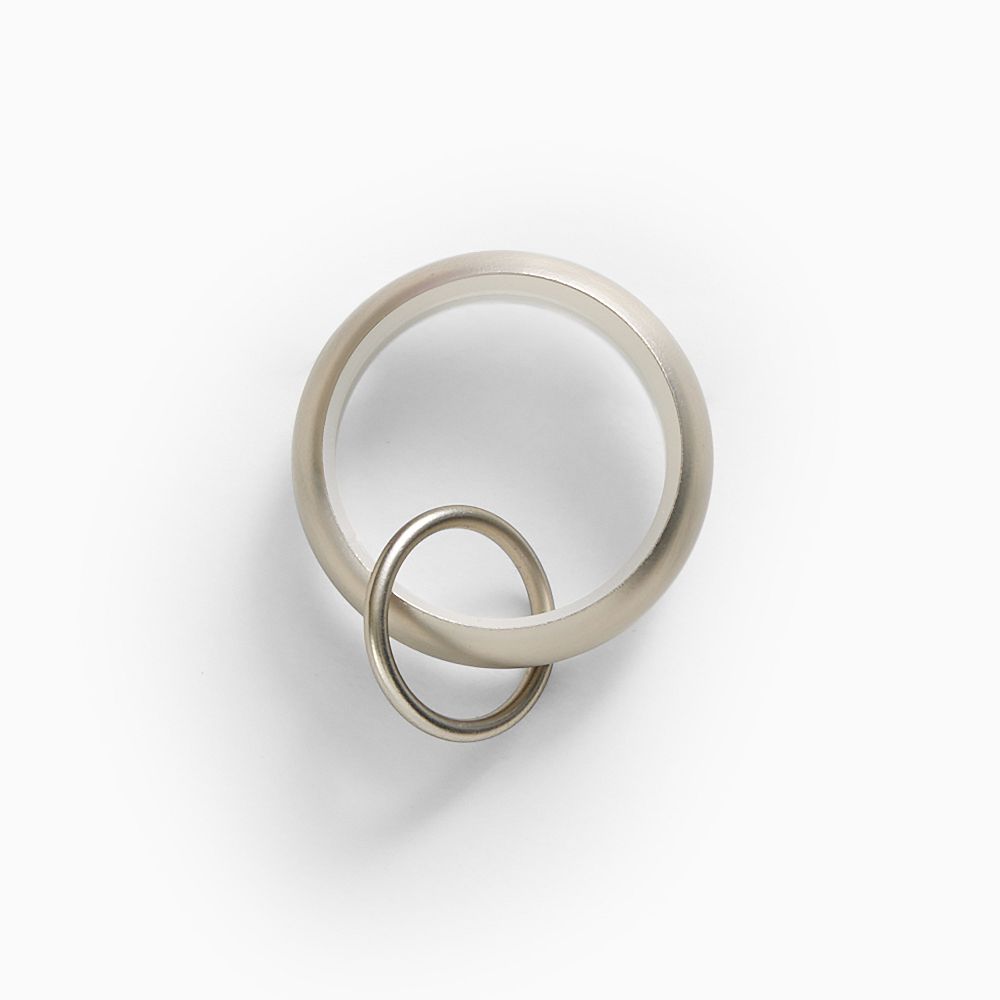 Quiet Glide Double Curtain Rings (Set of 7) - Small, Brushed Nickel