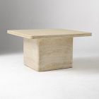 Royce Faux Travertine Square Pedestal Coffee Table (30")