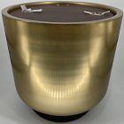 Open Box: Drum Storage Side Table (20") - Antique Brass and Café