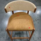 Open Box: Ezra Counter Stool (38") - Ludlow Leather Sesame, Cool Walnut