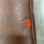 Open Box: Kristoff Leather Swivel Ottoman, Weston Leather Molasses