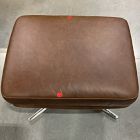 Open Box: Kristoff Leather Swivel Ottoman, Weston Leather Molasses
