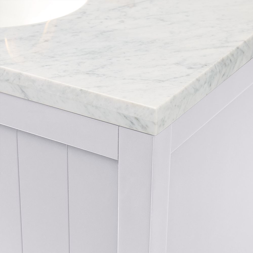 Close-up of marble countertop and edge