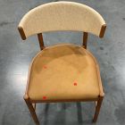 Open Box: Ezra Dining Chair - Ludlow Leather Sesame, Cool Walnut