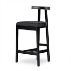 Open Box: Flint leather Bar Stool - Black