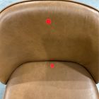 Open Box: Wayne Leather Armless Counter Stool (26") - Saddle Leather Nut, Cool Walnut