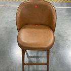 Open Box: Wayne Leather Armless Counter Stool (26") - Saddle Leather Nut, Cool Walnut