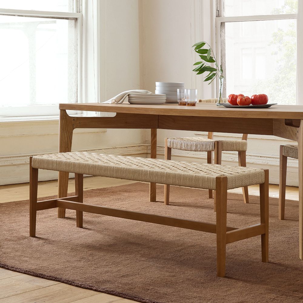Brenna Woven Dining Bench by West Elm