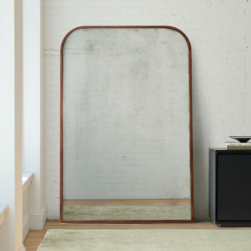 Streamline Oversized Antiqued Wide Arch Wood Floor Mirror by West Elm