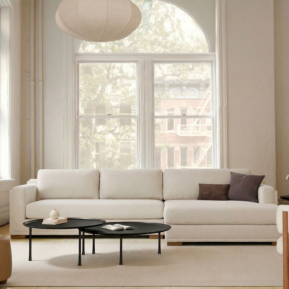 Nassau High Back 2-Piece Double Wide Chaise Sectional (144") by West Elm