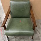 Open Box: Mid-Century Leather Show Wood Chair - Saddle Leather Banker, Espresso