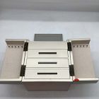 Open Box: Modern Fluted Jewelry Box, Cube 10"H - Champagne