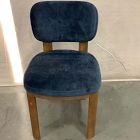 Open Box: Anton Dining Chair - Performance Distressed Velvet Midnight, Burnt Wax