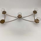 Open Box: Curved Metal Votive Centerpiece, 5 Candle - Burnished Brass