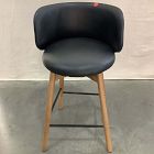 Open Box: Devon Counter Stool (26") - Ludlow Leather Black, Toasted Oak