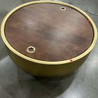 Open Box: Drum Storage Coffee Table (32") - Walnut and Antique Brass