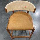 Open Box: Ezra Counter Stool (26") - Ludlow Leather Sesame, Cool Walnut