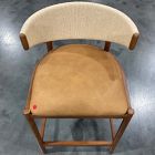 Open Box: Ezra Counter Stool (26") - Ludlow Leather Sesame, Cool Walnut