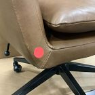 Open Box: Helvetica Leather Swivel Office Chair - Saddle Leather Nut, Dark Bronze