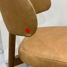 Open Box: Hyde Leather Dining Chair - Ludlow Leather Sesame, Cool Walnut