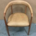 Open Box: Irvine Leather Dining Chair - Ludlow Leather Sesame, Cool Walnut