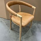 Open Box: Irvine Leather Dining Chair - Ludlow Leather Sesame, Blonde