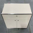 Open Box: Marlowe Storage Cabinet (30") - Alabaster White, Polished Stainless Steel