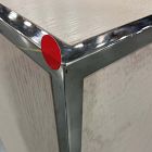 Open Box: Marlowe Storage Cabinet (30") - Alabaster White, Polished Stainless Steel