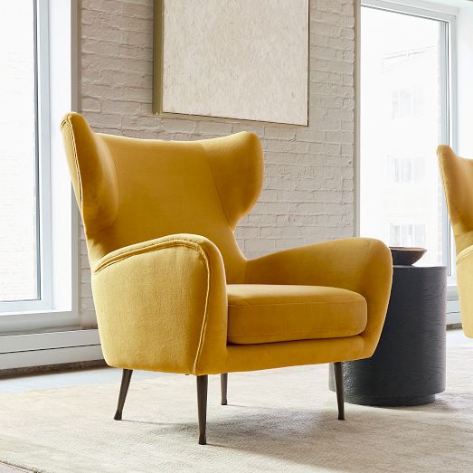 Lucia Wing Chair - Metal Legs by West Elm