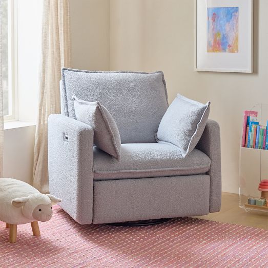 Paxton Pillow Manual & Power Swivel Glider Recliner by West Elm